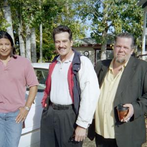 Actor Gil Burmingham, Roland G. Ludlow, Actor Mark Boone Jr., on the set of California Indian