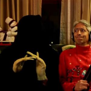 Angry Dad and Abraxas Joe Bolenbaugh reconciled by the holiday spirit in the finale of Merry Holidays Please Hold episode 10 2010