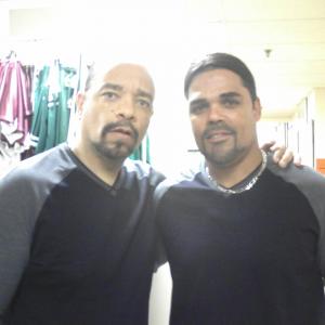 ICE-T and(Stunt Double) Brian Keith Allen, on the set of 'LAW & ORDER Special Victim Unit'.
