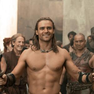 Still of Craig WalshWrightson and Dustin Clare in Spartacus Gods of the Arena 2011