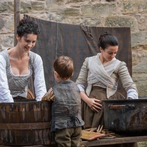 Still of Laura Donnelly and Caitriona Balfe in Outlander 2014