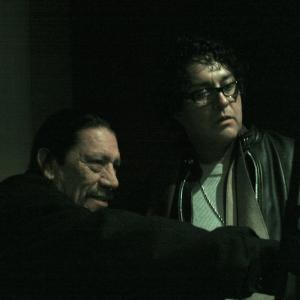 Danny TrejoGil Medina on the set of Vengeance