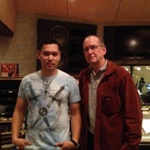 Daniel Sadowski Composer with David Sabee Conductor at a recording session in Seattle