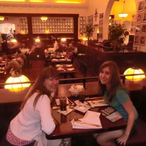 With daughter Michaela lunching at the Brown Derby during the 2011 Labor Day weekend.