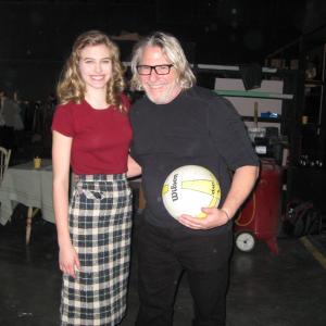 Tiera with Director Brian Levant on the set of A Christmas Story 2.