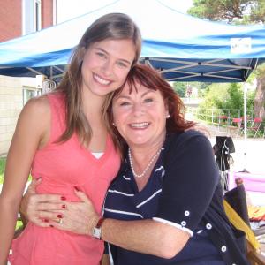 Tiera and Mary Walsh on the set of Wish List