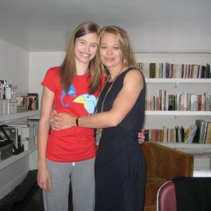 Tiera with Jeri Ryan on the set of Dead Lines