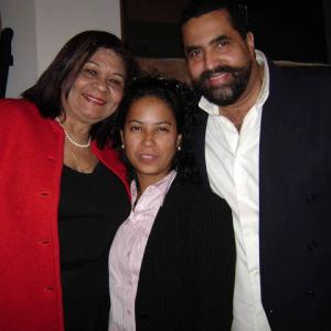 Poet Maritza Flores, Johanna Bermúdez Ruiz, and Danny Gonzalez (Orquesta Broadway).