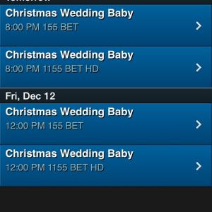 My first broadcast premier! Christmas Wedding Baby was well received.