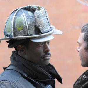Still of Eamonn Walker and Taylor Kinney in Chicago Fire (2012)