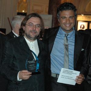 With Co-producer and Actor Jaime Camil in the Monaco´s film festival receiving the award of the best entertainment film with REGRESA