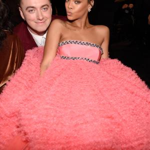 Rihanna and Sam Smith at event of The 57th Annual Grammy Awards 2015