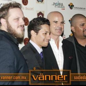 Justin Nesbitt, David Del Rio, Geoffrey Ross, and David Fernandez jr. at the Dead Drop- Mexico Premiere