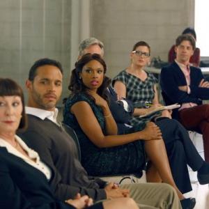 Still of Anjelica Huston Debra Messing Daniel Sunjata Christian Borle and Jennifer Hudson in Smash 2012