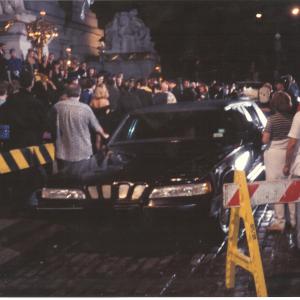 with the prince limo on the set of batman forever