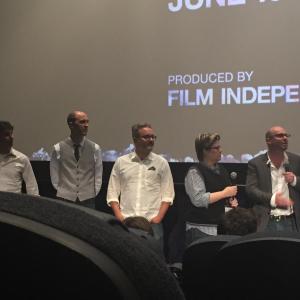 Cast and crew of Marc Meyers HOW HE FELL IN LOVE at its LA Film Festival premiere