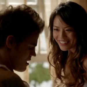 Emily C Chang and Paul Wesley in The Vampire Diaries