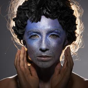 Laurel Harris_Blue Face with Hands_Vogue Glam 3