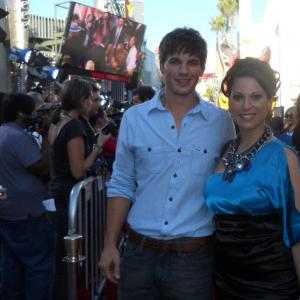 Michelle Romano and Matt Lanter at the Premiere of REAL STEEL.