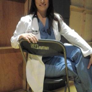 Michelle Romano on the set of Greys Anatomy