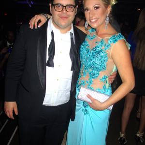 Michelle Romano and Josh Gad at the Golden Globes