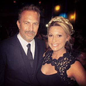 Michelle Romano and Kevin Costner at the Critics Choice Awards