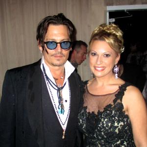 Michelle Romano and Johnny Depp at The Art of Elysium Heaven Gala