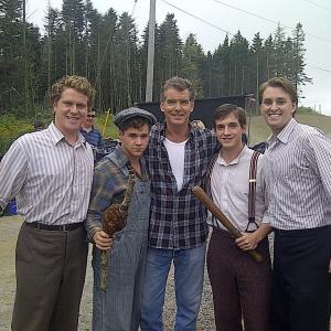 On the set of Bag of Bones with David Sheftell and Pierce Brosnan