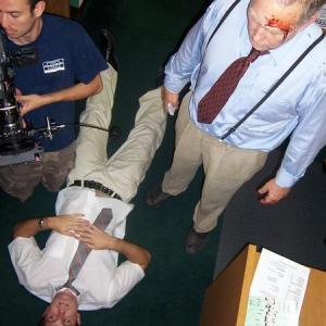 Michael Kershner, Tim Pilleri, and G. Larry Butler on the set of Downsized