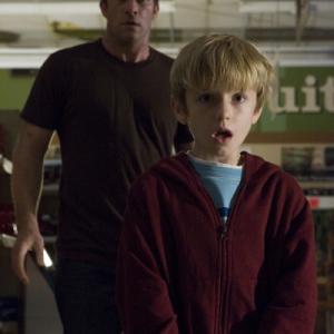 Still of Thomas Jane and Nathan Gamble in The Mist 2007