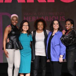 Helen Hong with the cast of Wanda Sykes Presents Herlarious on OWN Network