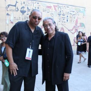 RtLt Edward James Olmos CoFounder of The 14th Los Angeles Latino International Film Festival 2010 y Big Dave Burleigh Assistant House Photog y Security Staff