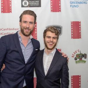 Nick Smyth and Zach Ramelan at red carpet event for Late Night Double Feature