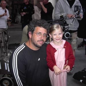 ErikaShaye with director Neil LaBute on the set of The Wicker Man