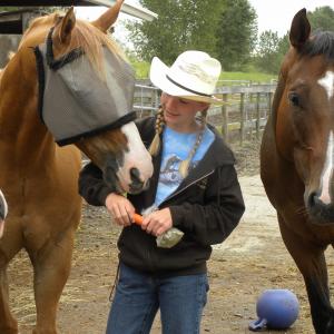 ErikaShaye visiting the Circle F Horse Rescue Centre in Abbostsford BC Giving her support to the Rescue Centre