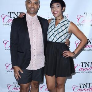 Tobias Daniels and Aneesah Moore - TNT Cosmetics launch party at Dylan Keith Salon, Burbank