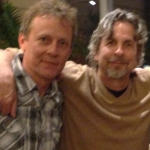 Billy Goodrum and Peter Farrelly on the set of Dumb  Dumber To