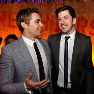 Dave Franco and Christopher MintzPlasse at event of Kaimynai 2014