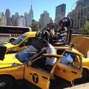 Kevin Rogers driving the Top Rider taxi on the TV Series Taxi Brooklyn