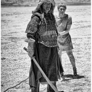 CARY TAGAWA as Genghis Khan and GUY PERRY as The Prince in this production still from Kerry Yang's 