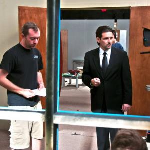 Marco DiGeorge with director Jonathan Richter on the set of Leehto