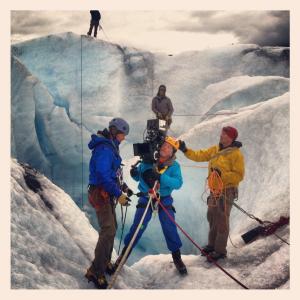 Preparing for drop into Knik Glacier moulin; Coors Light Alaska; (w/Matt Szundy, Dave Shuman, Sean McManamy; 2012)