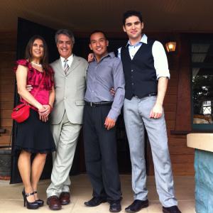 On the set of Univision's NO ME HALLO with (left to right) Maritza Graciela, José De Vega & Javier Lezama.