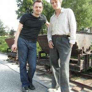 Maximilien Poullein and August Diehl, on the set of 