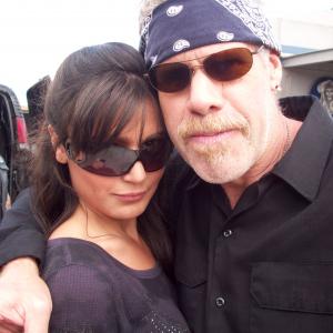 Natalina and Ron Perlman on the set of 