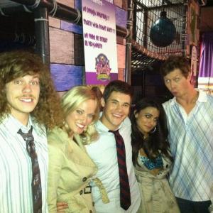 Guest Starring on Workaholics on the Ep 206 Old Man Ders In this picture Blake Anderson Brooke LongAdam Devine Natalina Maggio and Anders Holm