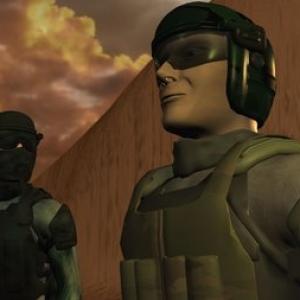 Videogame Imagery Film Still  Mr Lee voiced by Jimmy Flowers reassures the Rookie voiced by Bob Rue