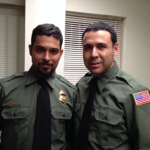 Jorge on set of From Dusk Till Dawn with Wilmer Valderrama