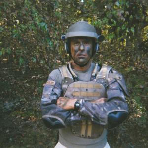 Scott on the set of Metro Video's OBJECTIVE FORCE WARFIGHT Sept. 2002