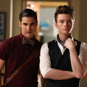 Still of Darren Criss and Chris Colfer in Glee (2009)